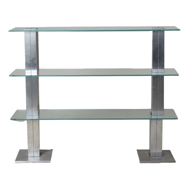 Glass and Steel Display Case, 1970 For Sale