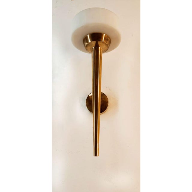 Space Age Wall Light in Brass and Glass For Sale - Image 5 of 14