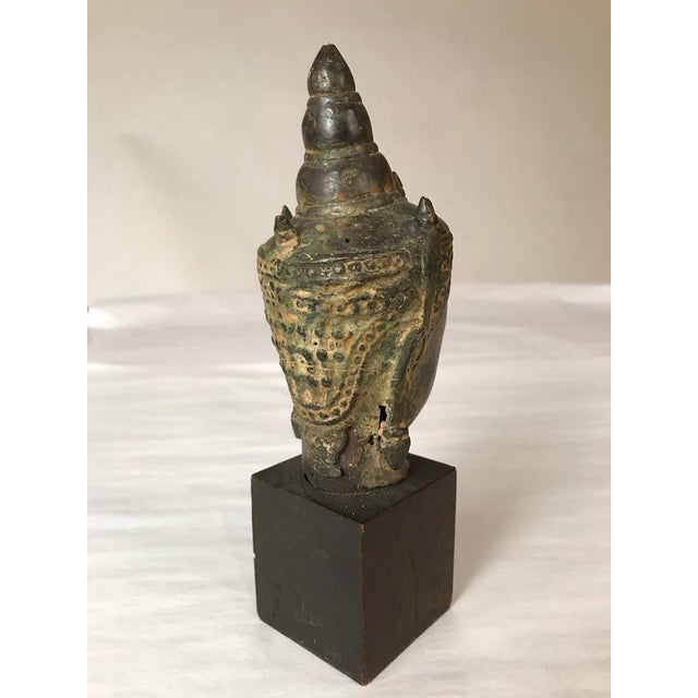 Bronze Head of the Buddha, 17th Century, Thailand For Sale - Image 11 of 12