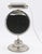Early 20th century tabletop mirror glass with a heavy duty nickel base and built in lighting fixture. Slight tarnishing...