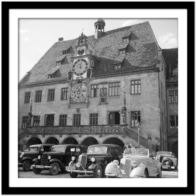 Cars Parking at Old Heidelberg City Hall, Germany 1936, Printed 2021 For Sale - Image 4 of 5