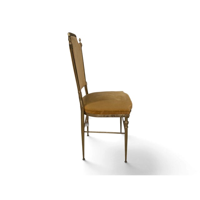 Mid 20th Century Brass and Mustard Velvet Chairs, 1960s, Set of 6 For Sale - Image 5 of 15