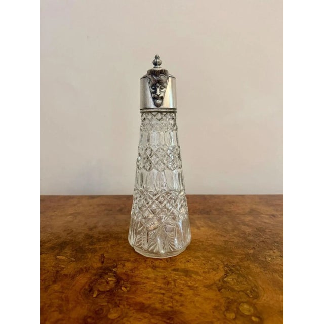 Wonderful quality antique Edwardian claret jug having a stunning silver plated and cut glass claret jug, with a shaped...