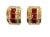Mid-Century Modern Vintage Cilp -on Goldstone Rhinstone Ruby and Diamond Earrings For Sale - Image 3 of 6