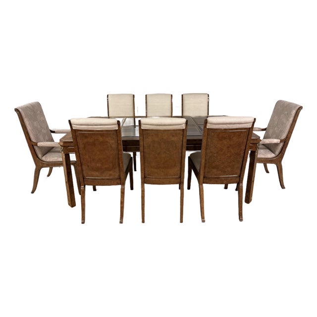 Neoclassical Dining Table and 8 Chairs From Mastercraft For Sale