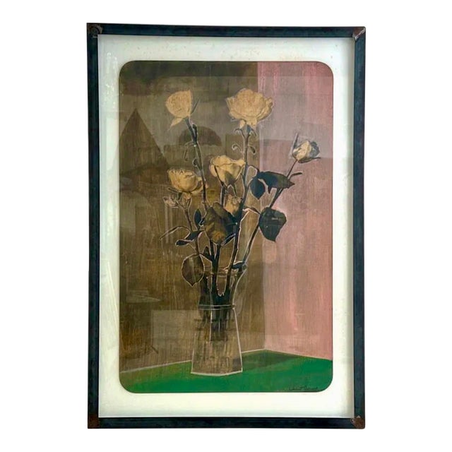 Robert Bery, Large Oil Painting and Emulsion on Wood Robert Bery Hungarian Israeli Modernist For Sale