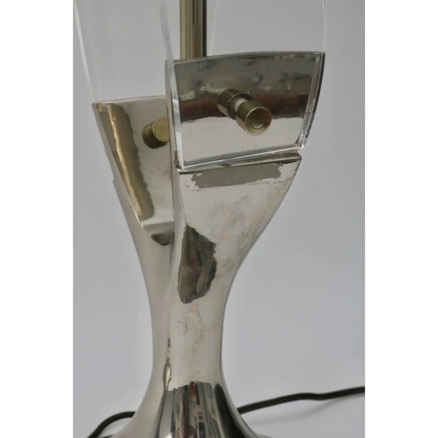 Tulip Table Lamps by Laurel Lucite Chrome - A Pair For Sale - Image 10 of 12