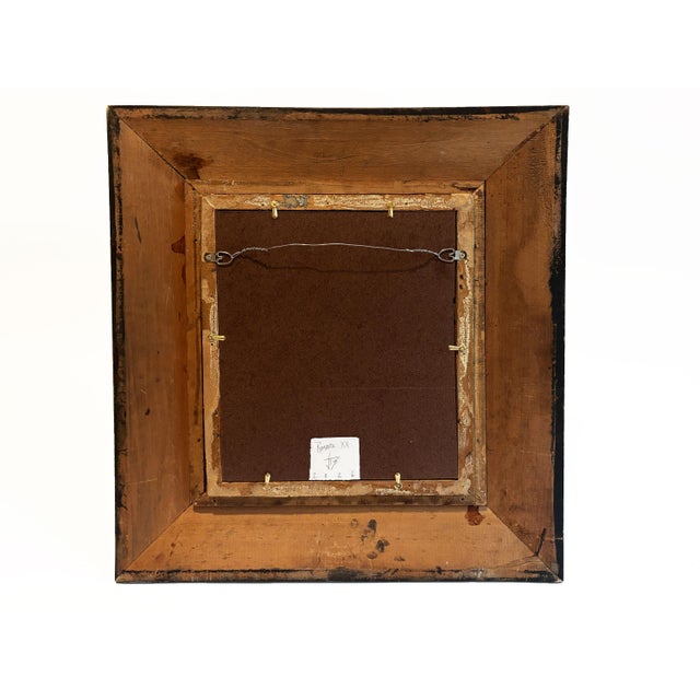 “Romantic” Abstract Art in 1860's Antique Frame, Transitional Living Room Art by JTS For Sale - Image 9 of 9