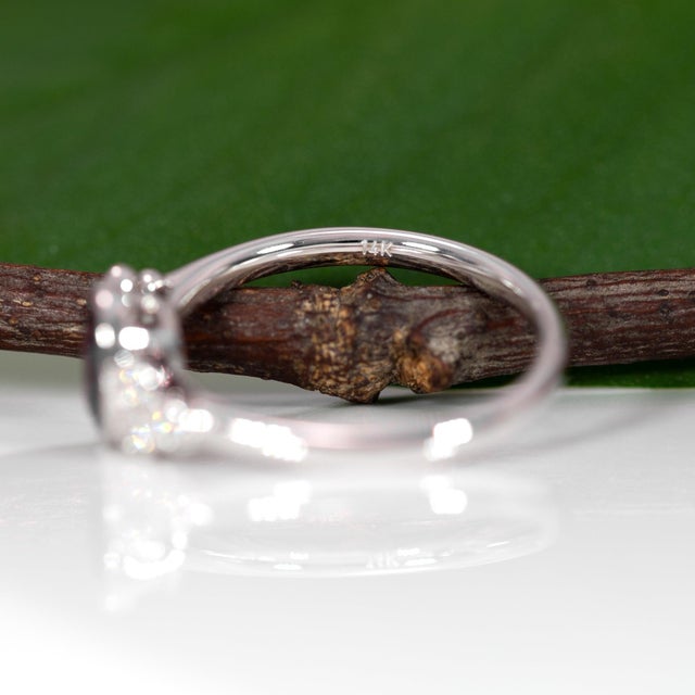 Purple Spinel Ring With Earth-Mined Diamond Accents in Solid 14k Gold, Size 6.75 For Sale - Image 9 of 9