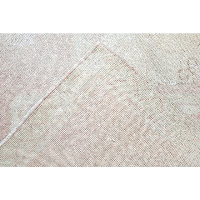 Textile 1970s Vintage Handmade Wool Cotton Pink Runner Rug For Sale - Image 7 of 11