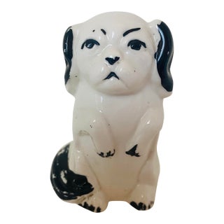 Antique Ceramic Puppy Dog 3-Way Electric Plug Figurine, 1920-40 For Sale