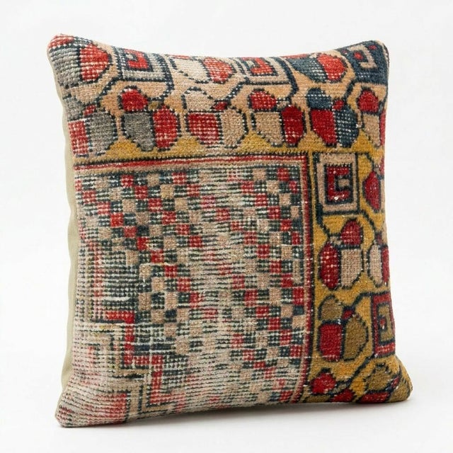 This beautiful 17'' x 17'' Turkish Kilim pillow cover was made from authentic handwoven flatweave kilim. The traditional...