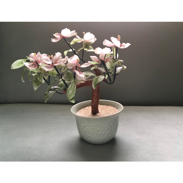Mid Century Glass Cherry Blossom Bonsai Tree Chairish