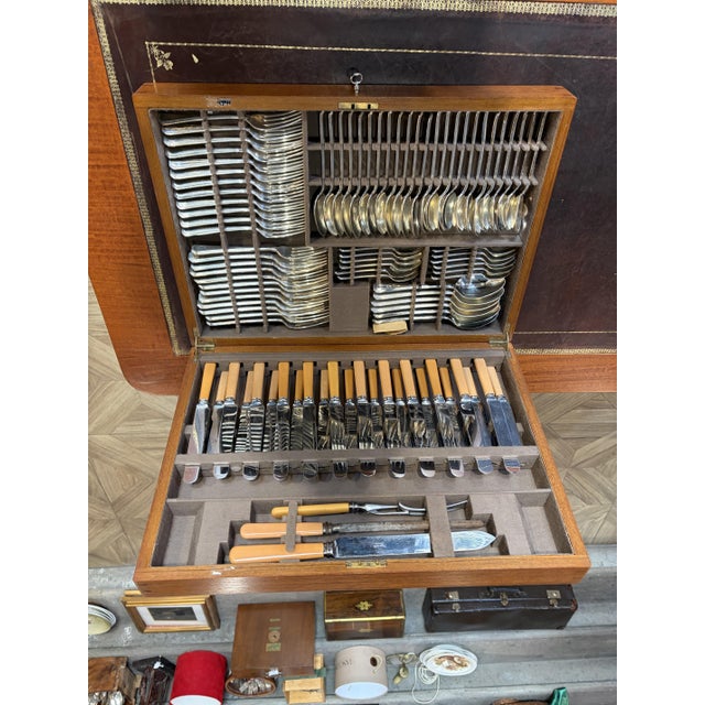 1930s Cutlery Box from Mappin & Webb, 1930s, Set of 91 For Sale - Image 5 of 10