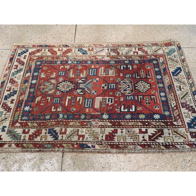 Galerie Shabab Collection Early 20th Century Caucasian Kazak Throw Rug For Sale In New York - Image 6 of 8