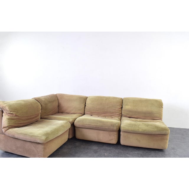 1970s Mid-Century Modular Corner Sofa from Rolf Benz, 1970s, Set of 4 For Sale - Image 5 of 14