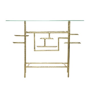 Console in Brass by Henri Fernandez For Sale