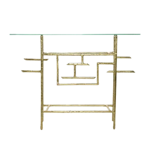 Console in Brass by Henri Fernandez