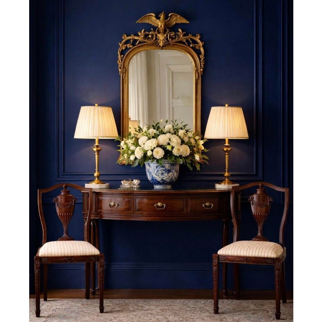 1930s Neoclassical Style Mahogany Side Chairs W/ Carved Rams & Urns - Pair For Sale - Image 4 of 7