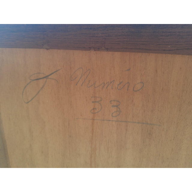 Brown Modernist French Sideboard in Oak Chevron Pattern and Glass-Fronted, 1950s For Sale - Image 8 of 15