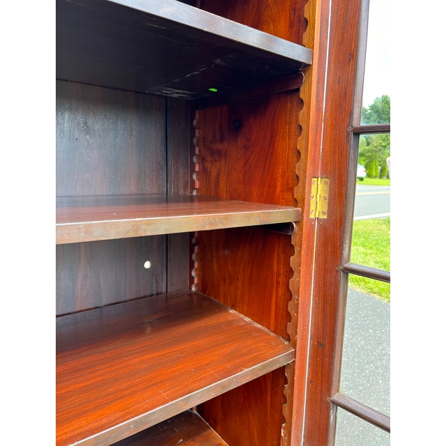 Antique Federal Style Mahogany Glass Door Bookcase C. Late 1800s | Chairish