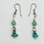 Mexican 1970s Vintage Southwestern Mexican Boho Chic Sterling, Turquoise & Jade Dangle Pierced Earrings - A Pair For Sale - Image 3 of 5