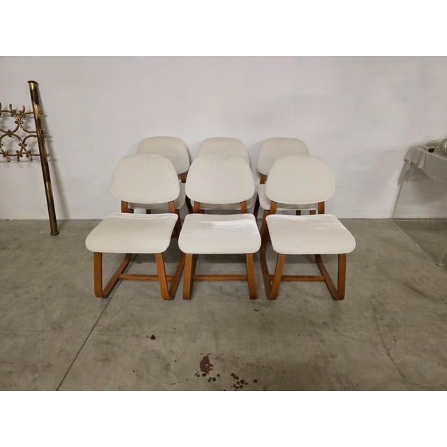 Italian Curved Wooden Chairs, 1960s, Set of 6 For Sale - Image 13 of 18