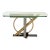 Kaizo Oto for Design Institute of America Postmodern Sculptural Steel and Brass Glass Top Console Table, 1980s For Sale
