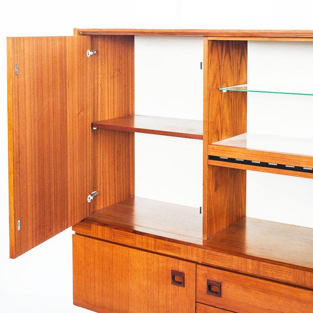 Tall Vintage Scandinavian Sideboard in Teak, France, 1960s For Sale - Image 9 of 14