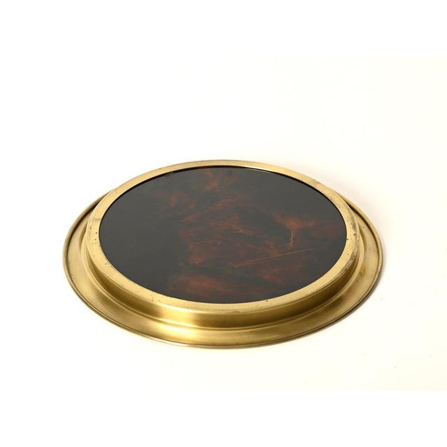 Round Serving Tray in Tortoiseshell Effect from Christian Dior, 1970s For Sale - Image 11 of 12