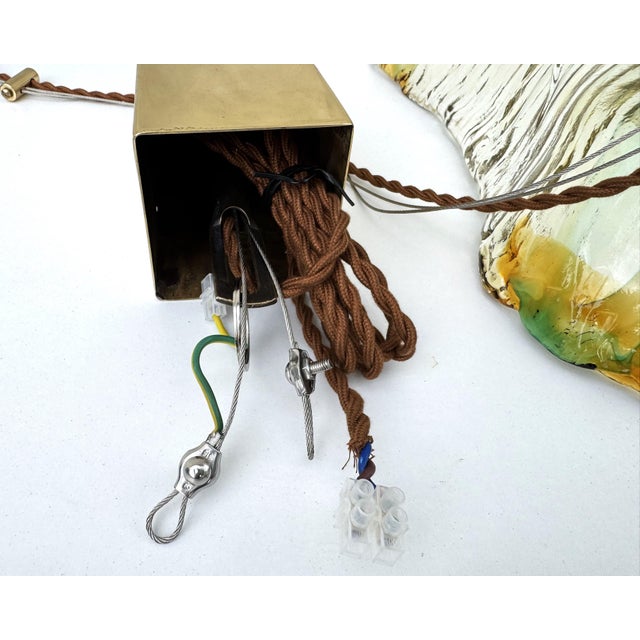 1970s Italian Murano Glass Pendant Light in the style of Mazzega, 1970s For Sale - Image 5 of 18