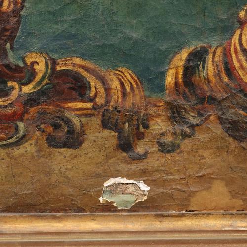 Italian Artist, Large Allegorical Overdoor Painting, Oil on Canvas For Sale - Image 6 of 11