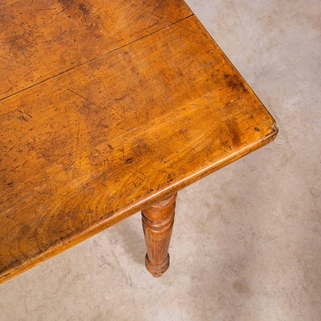 1940's Small French Bobbin Leg Kitchen Dining Table. Compact sized original French table with a rich golden colour and...