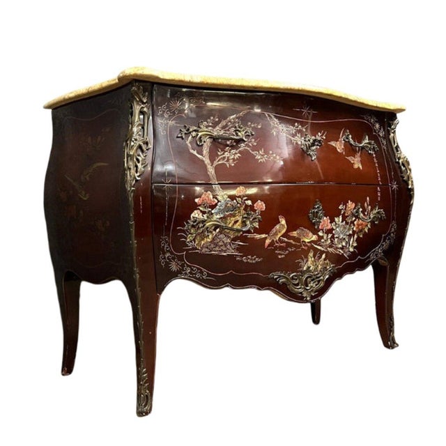 Curved Lacquered Commode, 1920s For Sale - Image 4 of 6