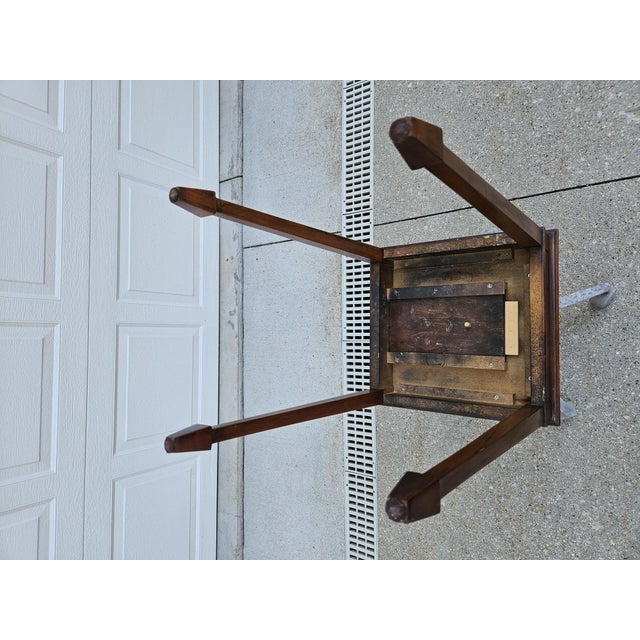 Square Federal Style Mahogany Inlay Side Table For Sale - Image 10 of 11