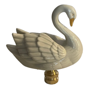 1960s Lenox Porcelain Swan Figurine Lamp Finial