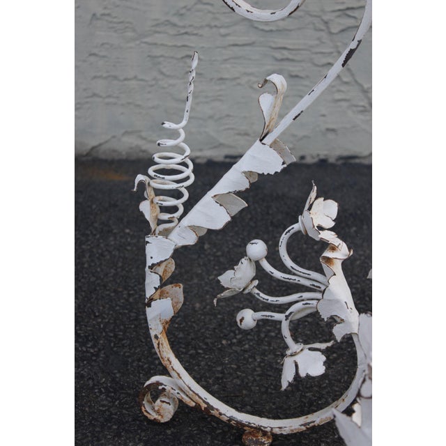 Metal Vintage Italian Style Painted Wrought Iron Garden Plant Stand or Table Base For Sale - Image 7 of 16