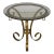 Italian Gold Finish Iron Base Round Glass Top Lamp Table For Sale