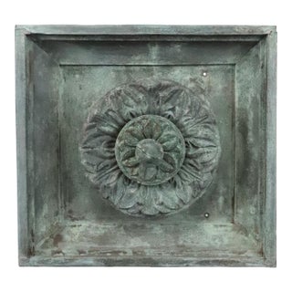 Early 20th Century Copper Architectural Rosette Wall Element For Sale