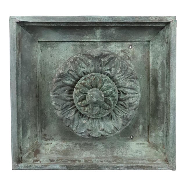 Early 20th Century Copper Architectural Rosette Wall Element For Sale