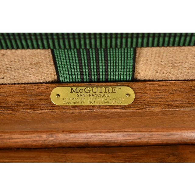 McGuire Mid-Century Hollywood Regency Bamboo Rattan Lounge Chairs, Pair For Sale - Image 11 of 12