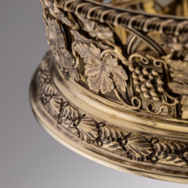 20th Century Edwardian Silver Gilt Wine Coasters, London, 1904, Set of 2 For Sale - Image 3 of 18