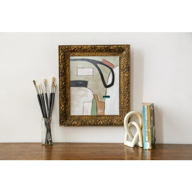 Original Framed Abstract Painting in Antique Gold Frame For Sale - Image 13 of 14