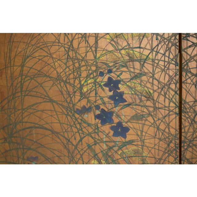 "Quails and Pampas Grass" by Koga, 1970s Showa Era Japanese Byobu Screen For Sale In Dallas - Image 6 of 18
