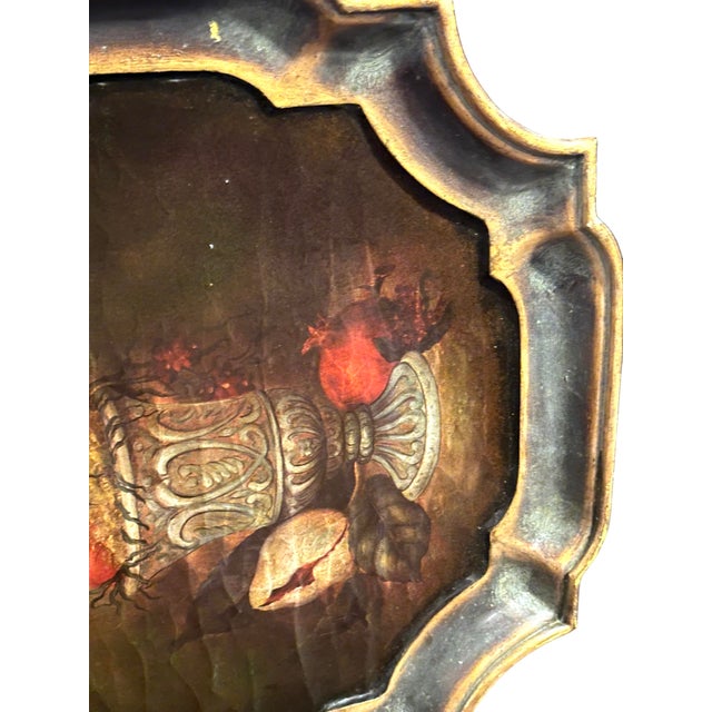 1980s Vintage Homco Large Floral Still Life Wall Plaque "Magnolias & Pomegranates" by Robbie Meyer For Sale - Image 5 of 12