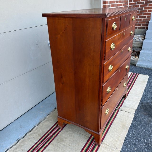 Farmhouse A Very Nice Antique Pennsylvania Hepplewhite Cherry Mid-Case Chest of Drawers, Circa 1800’s For Sale - Image 3 of 12