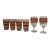 Vintage Fiesta Drinking Glasses and Two Water or Iced Tea Glasses - Red, Yellow and Blue Stripes With Fiesta Mark on Front Panel - Set of 6 For Sale