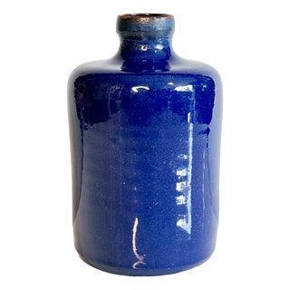 Cobalt Blue Hand-Thrown Studio Ceramic Vase, Germany, 1970s For Sale