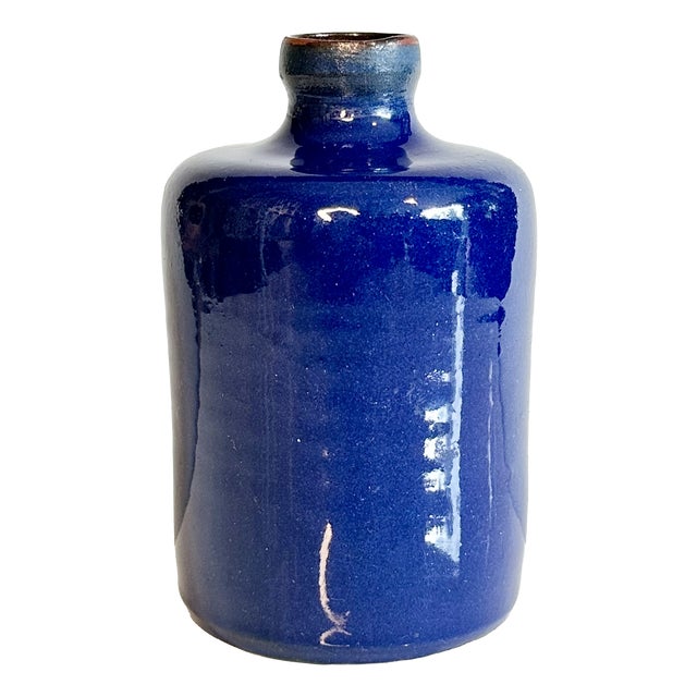 Cobalt Blue Hand-Thrown Studio Ceramic Vase, Germany, 1970s For Sale