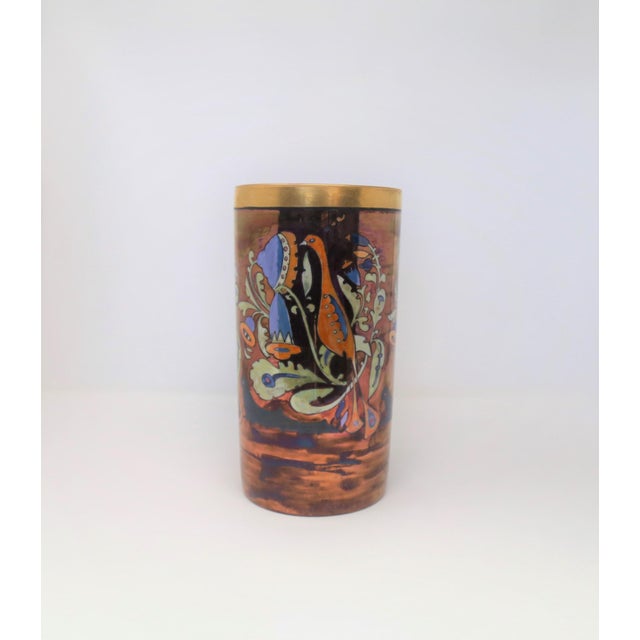 Boho Chic Mid 20th Century Handpainted Vase For Sale - Image 3 of 4